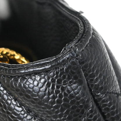Chanel Black Caviar Skin Medallion Tote Handbag