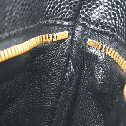 Chanel Black Caviar Skin Medallion Tote Handbag