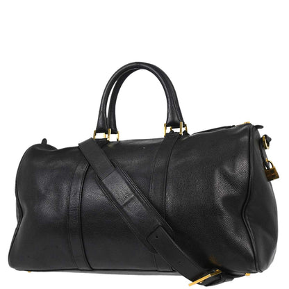 Chanel Black Caviar Skin 2way Duffle Shoulder Handbag