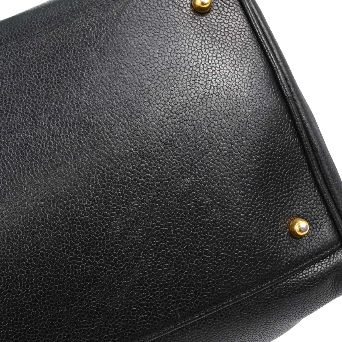 Chanel Black Caviar Skin 2way Duffle Shoulder Handbag