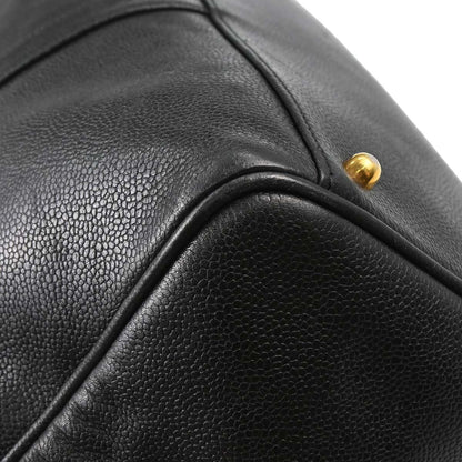 Chanel Black Caviar Skin 2way Duffle Shoulder Handbag