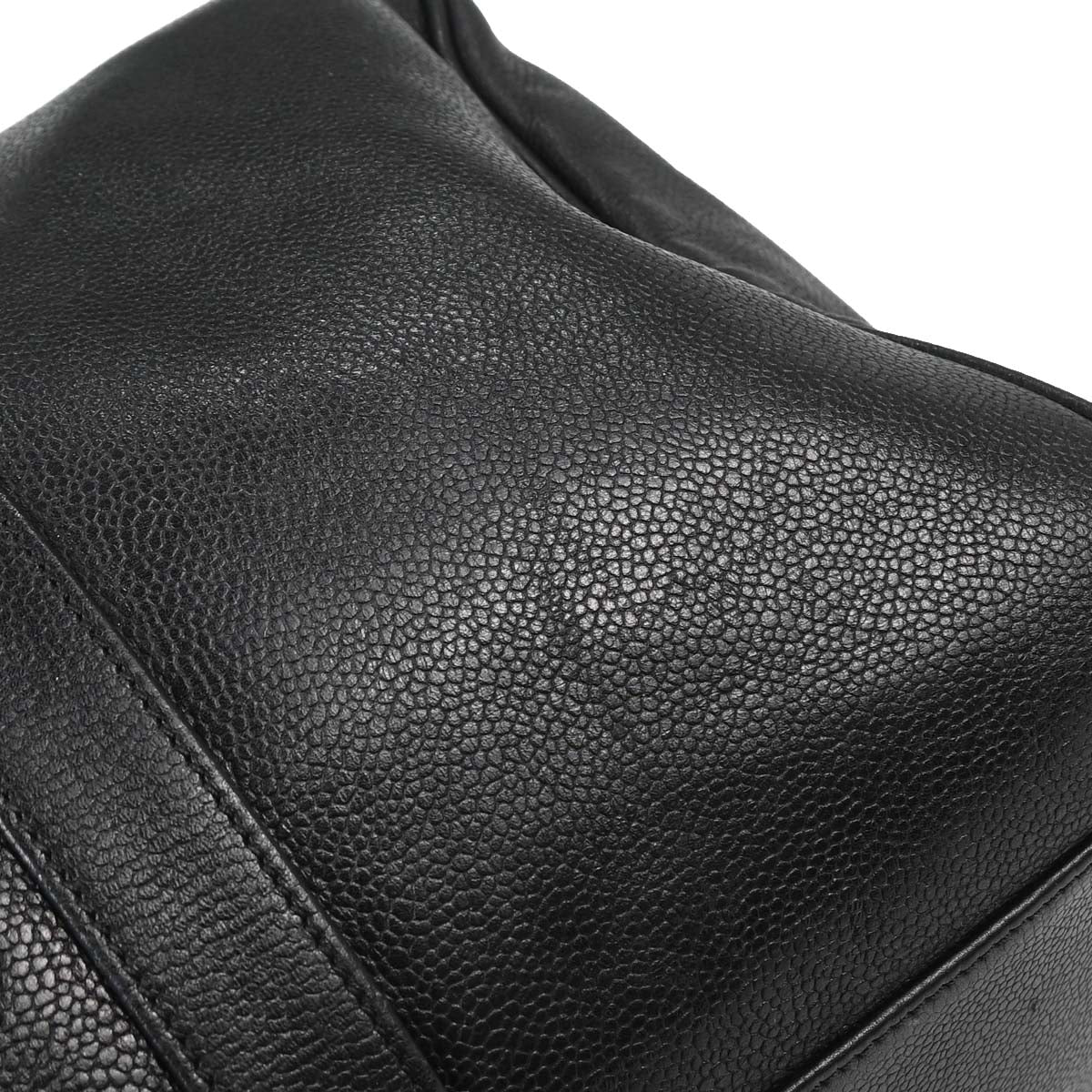Chanel Black Caviar Skin 2way Duffle Shoulder Handbag