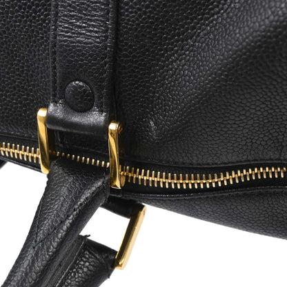 Chanel Black Caviar Skin 2way Duffle Shoulder Handbag