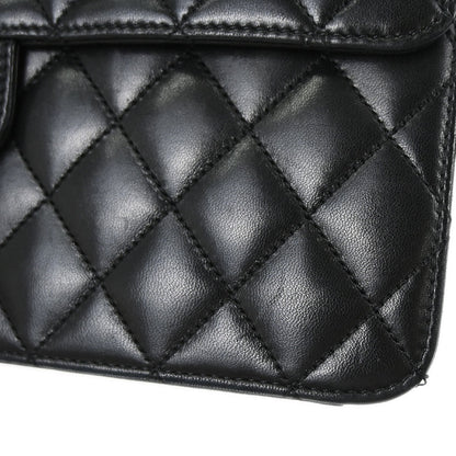 Chanel 2010-2011 Black Lambskin Turnlock Medium Half Flap Shoulder Bag