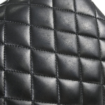 Chanel 2010-2011 Black Lambskin Turnlock Medium Half Flap Shoulder Bag