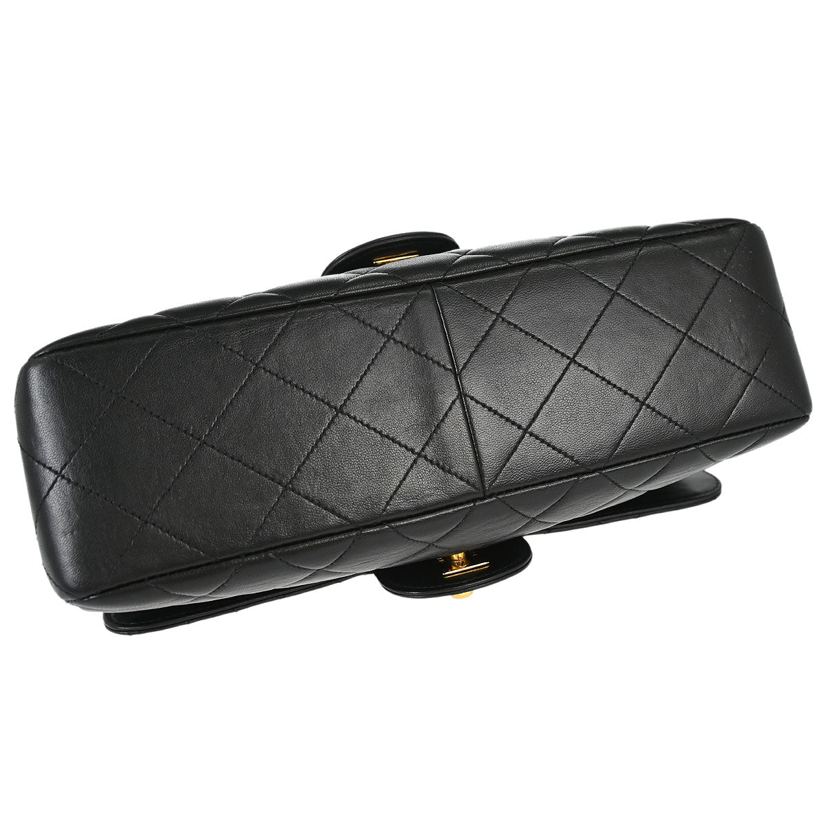 Chanel 1996-1997 Black Lambskin Double Sided Classic Flap Handbag