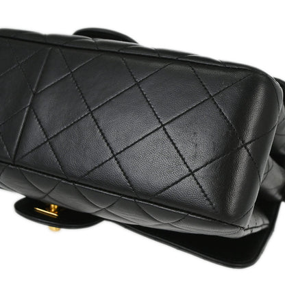 Chanel 1996-1997 Black Lambskin Double Sided Classic Flap Handbag