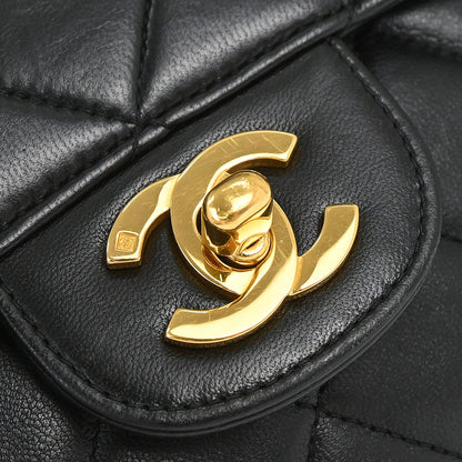 Chanel 1996-1997 Black Lambskin Double Sided Classic Flap Handbag