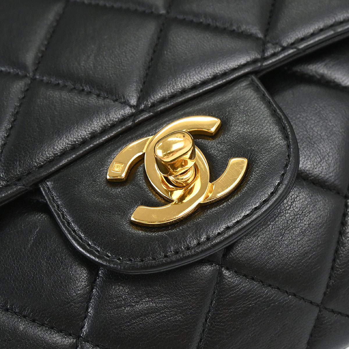 Chanel 1996-1997 Black Lambskin Double Sided Classic Flap Handbag
