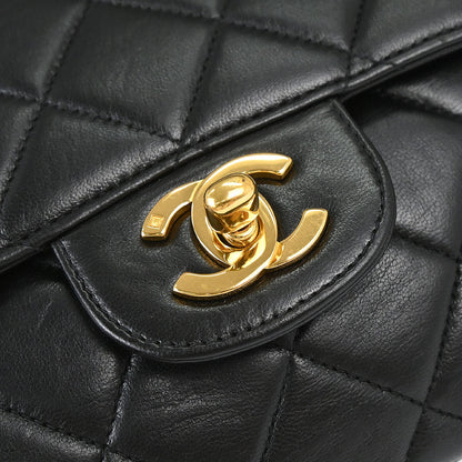 Chanel 1996-1997 Black Lambskin Double Sided Classic Flap Handbag