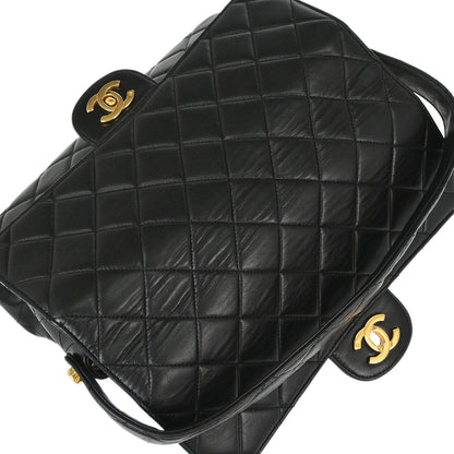 Chanel 1996-1997 Black Lambskin Double Sided Classic Flap Handbag