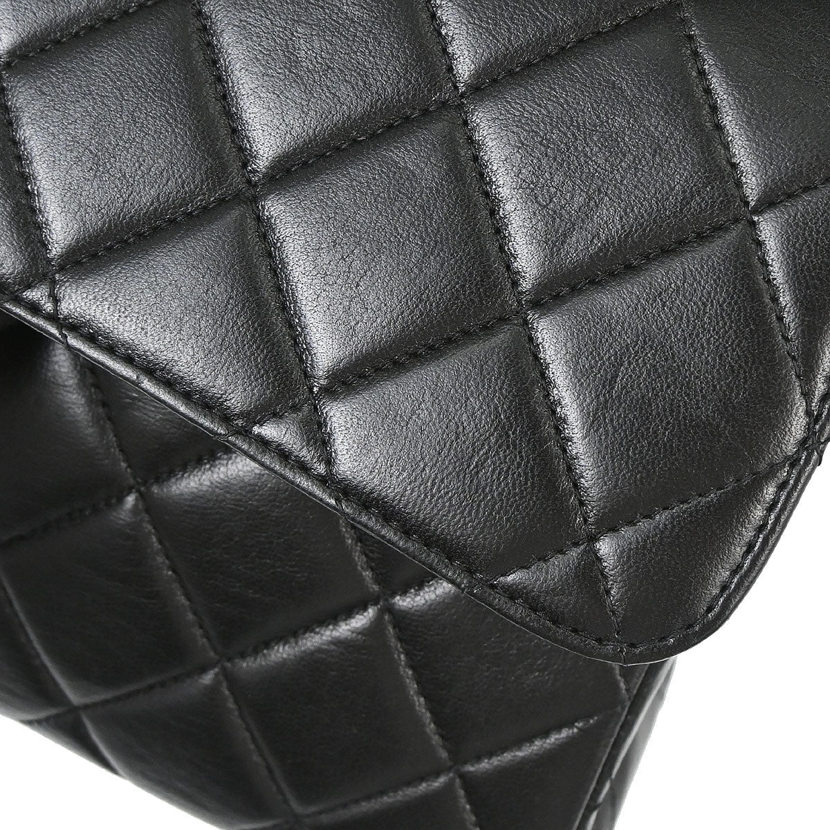 Chanel 1996-1997 Black Lambskin Double Sided Classic Flap Handbag