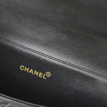 Chanel 1996-1997 Black Lambskin Double Sided Classic Flap Handbag