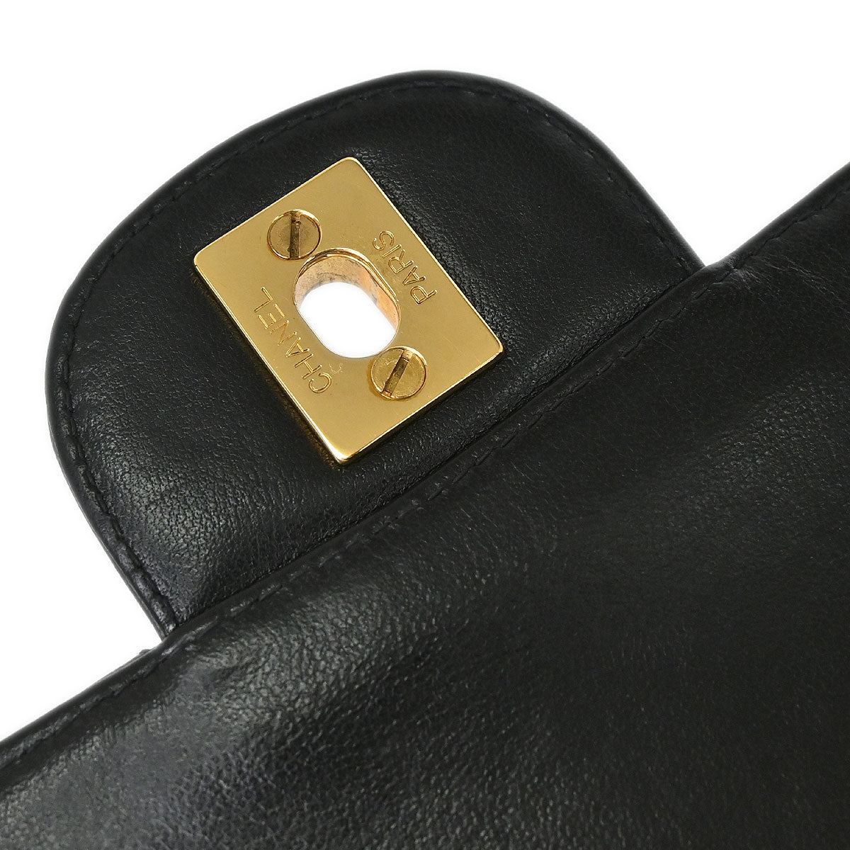 Chanel 1996-1997 Black Lambskin Double Sided Classic Flap Handbag