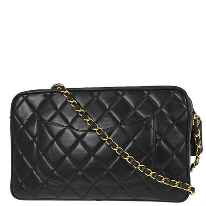 Chanel 1994-1996 Black Lambskin Camera Bag Large