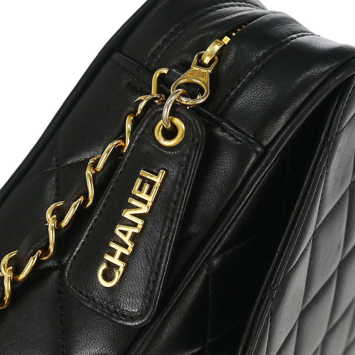 Chanel 1994-1996 Black Lambskin Camera Bag Large