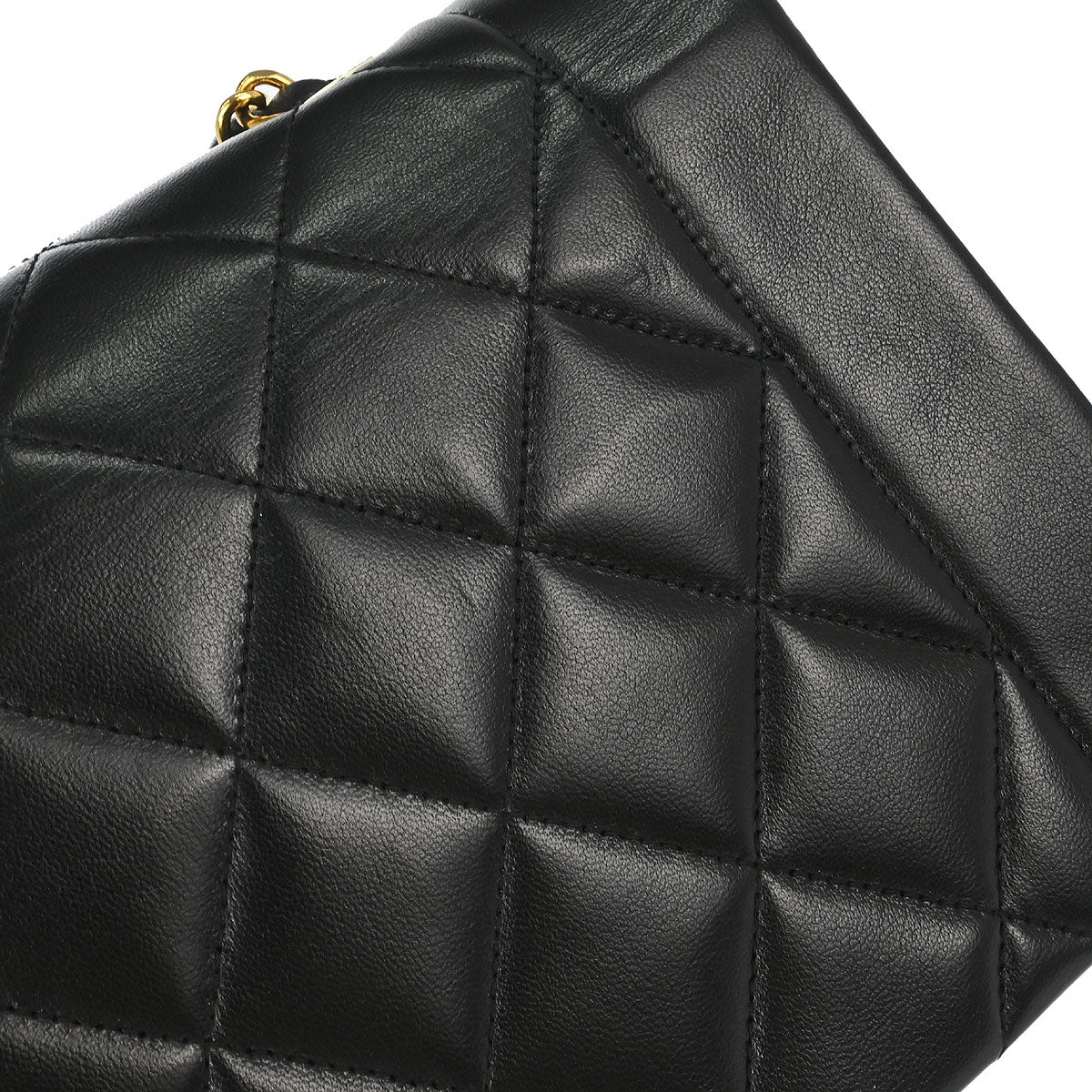 Chanel 1991-1994 Black Lambskin Small Diana Shoulder Bag