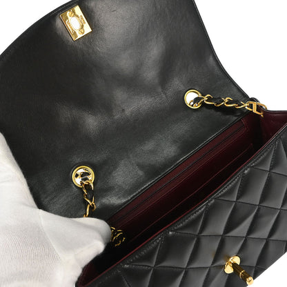 Chanel 1991-1994 Black Lambskin Small Diana Shoulder Bag