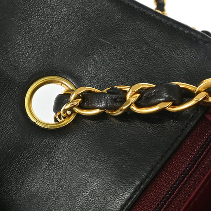 Chanel 1991-1994 Black Lambskin Small Diana Shoulder Bag