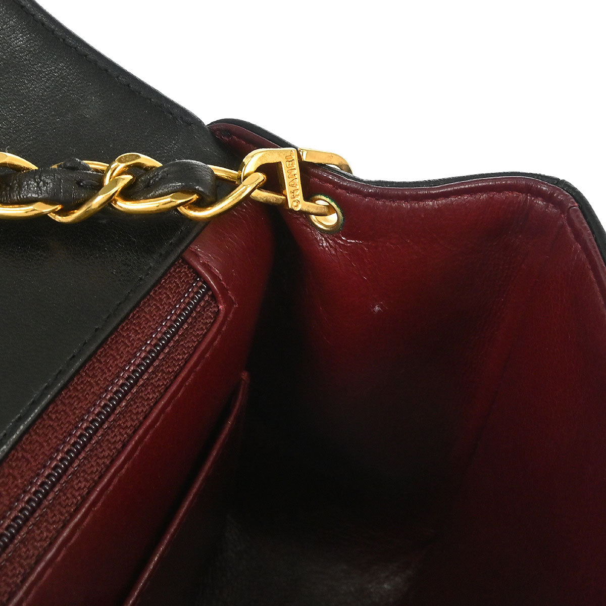 Chanel 1991-1994 Black Lambskin Small Diana Shoulder Bag