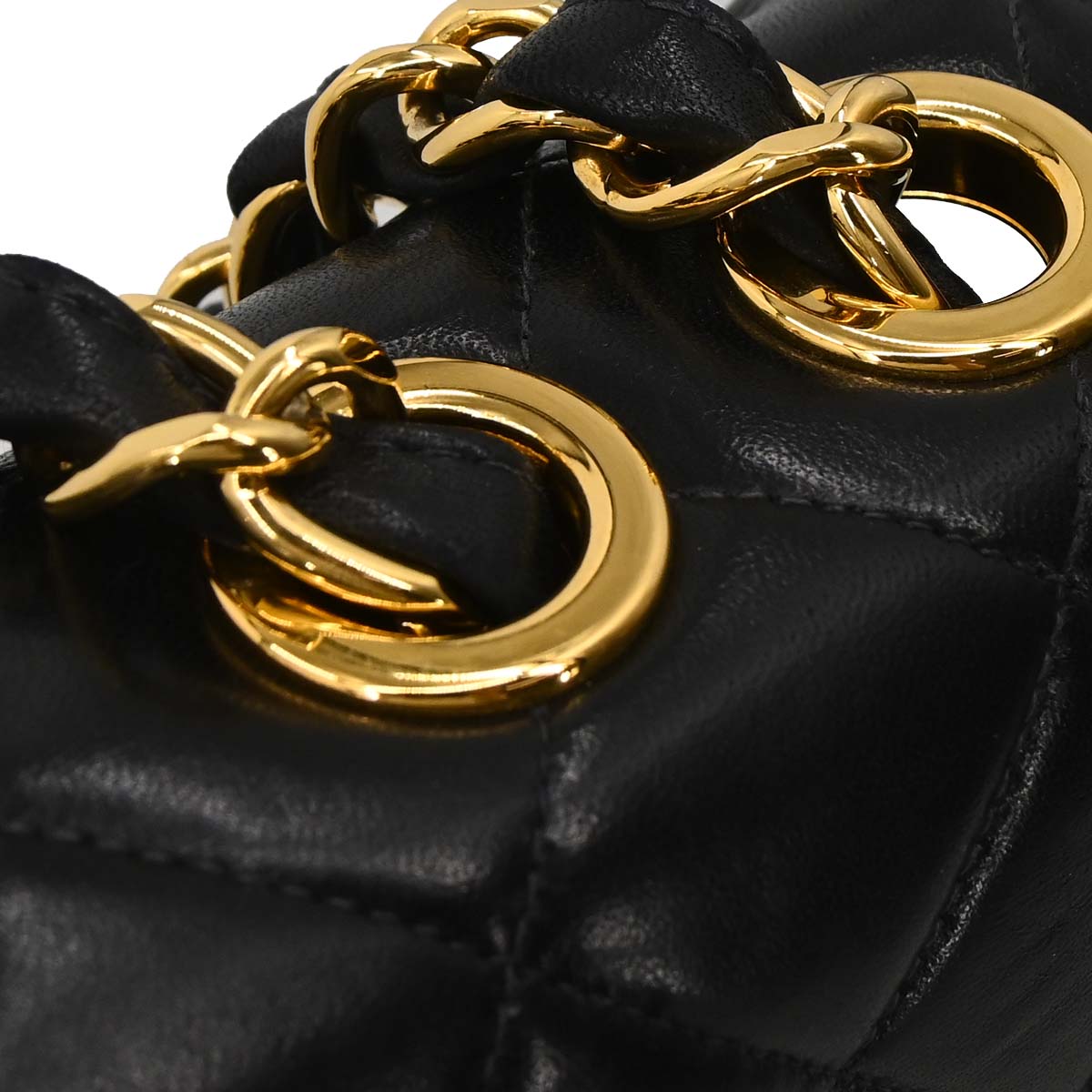 Chanel 2000-2002 Black Lambskin Jumbo Classic Flap Shoulder Bag