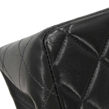 Chanel 2000-2002 Black Lambskin Jumbo Classic Flap Shoulder Bag