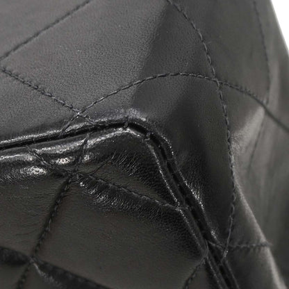 Chanel 2000-2002 Black Lambskin Jumbo Classic Flap Shoulder Bag