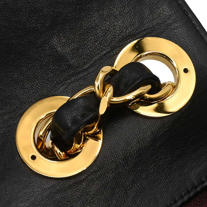 Chanel 2000-2002 Black Lambskin Jumbo Classic Flap Shoulder Bag