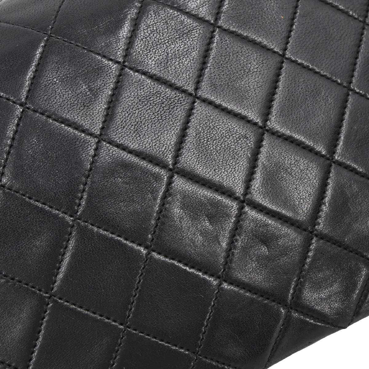 Chanel 1989-1991 Black Lambskin Classic Square Flap Shoulder Bag 20