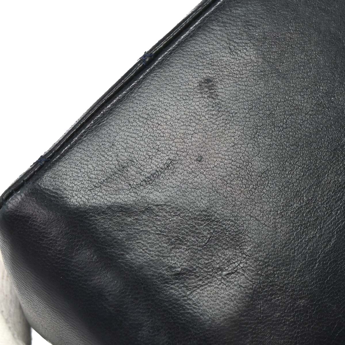 Chanel 1989-1991 Navy Lambskin Straight Flap Shoulder Bag