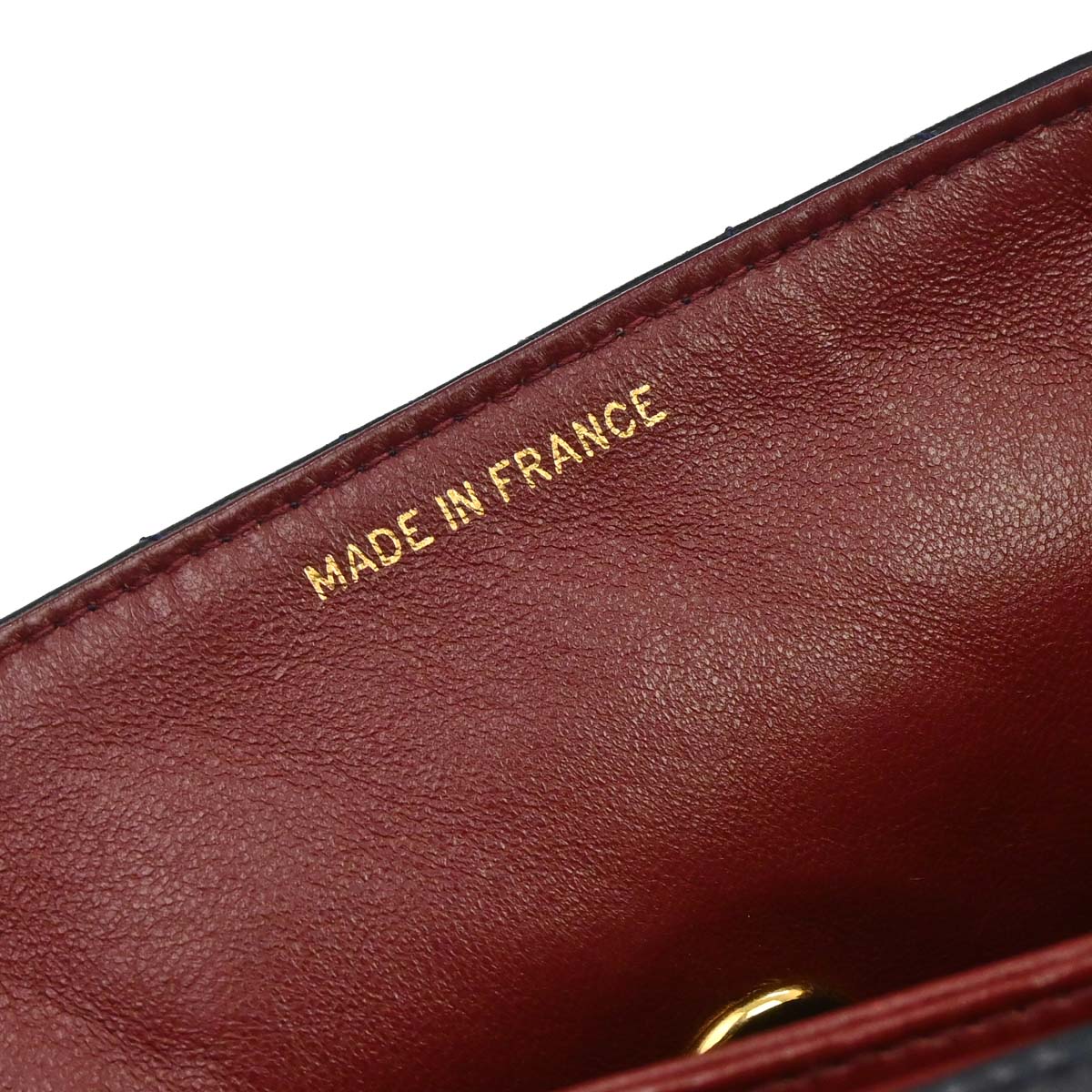 Chanel 1989-1991 Navy Lambskin Straight Flap Shoulder Bag