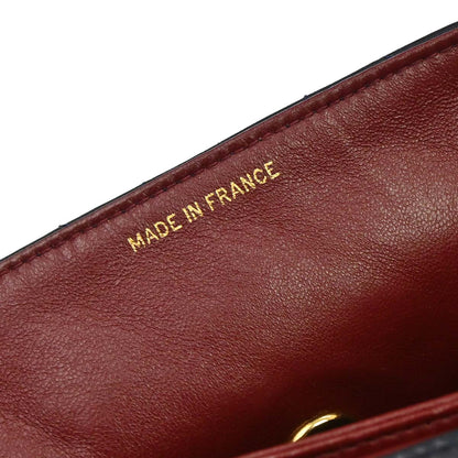 Chanel 1989-1991 Navy Lambskin Straight Flap Shoulder Bag