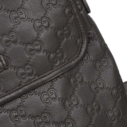 Gucci Dark Brown Leather Guccissima GG Shoulder Bag