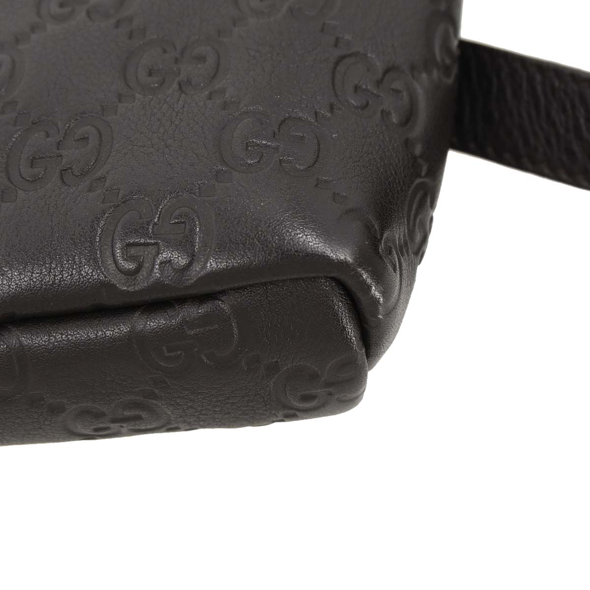 Gucci Dark Brown Leather Guccissima GG Shoulder Bag