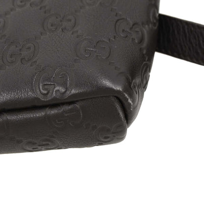 Gucci Dark Brown Leather Guccissima GG Shoulder Bag