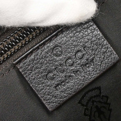 Gucci Dark Brown Leather Guccissima GG Shoulder Bag