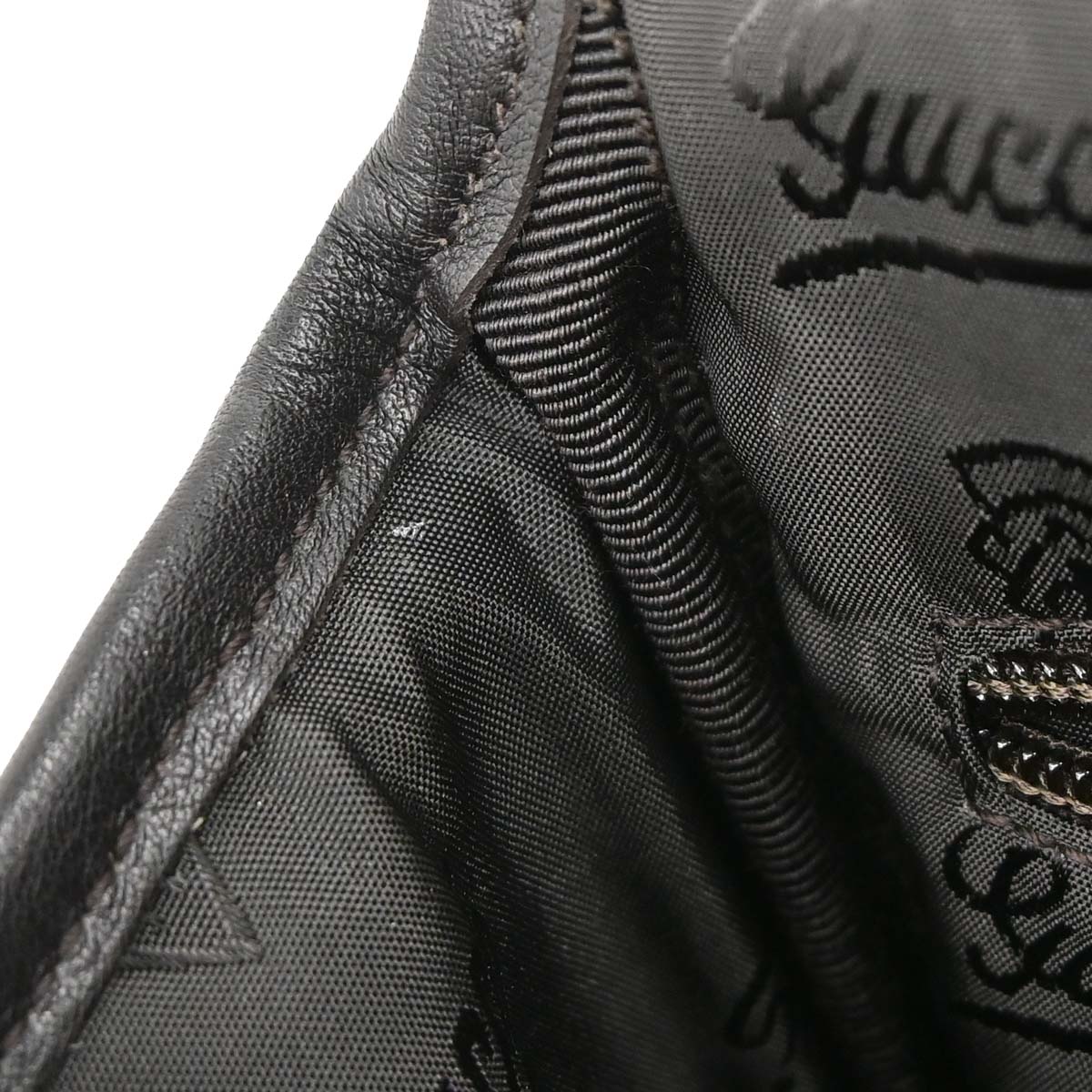 Gucci Dark Brown Leather Guccissima GG Shoulder Bag