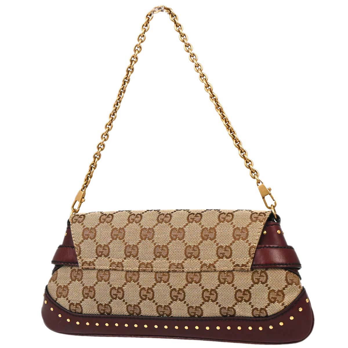 Gucci Bordeaux GG Canvas Horsebit Handbag