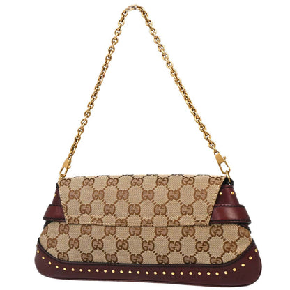 Gucci Bordeaux GG Canvas Horsebit Handbag