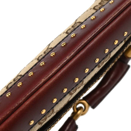 Gucci Bordeaux GG Canvas Horsebit Handbag