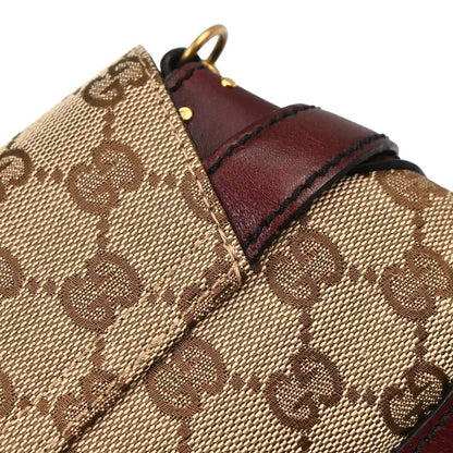Gucci Bordeaux GG Canvas Horsebit Handbag
