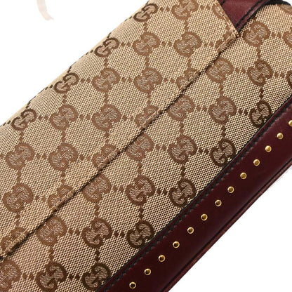 Gucci Bordeaux GG Canvas Horsebit Handbag