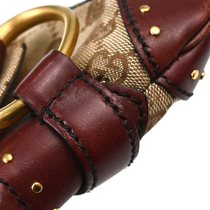 Gucci Bordeaux GG Canvas Horsebit Handbag