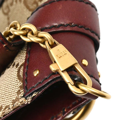 Gucci Bordeaux GG Canvas Horsebit Handbag