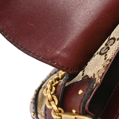 Gucci Bordeaux GG Canvas Horsebit Handbag