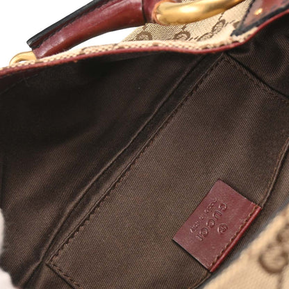 Gucci Bordeaux GG Canvas Horsebit Handbag