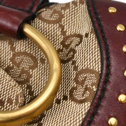 Gucci Bordeaux GG Canvas Horsebit Handbag