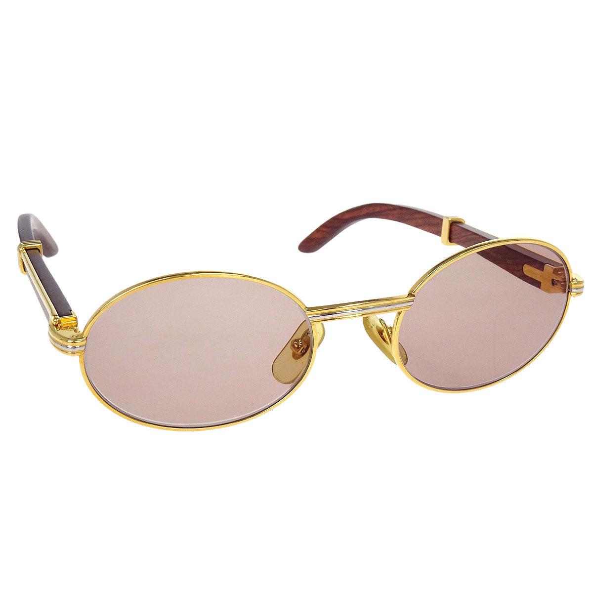 Cartier Sunglasses Eyewear Brown 53□22 140b Small Good