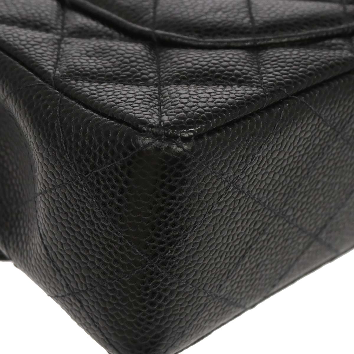 Chanel 2002-2003 Black Caviar Skin Small Classic Double Flap Shoulder Bag