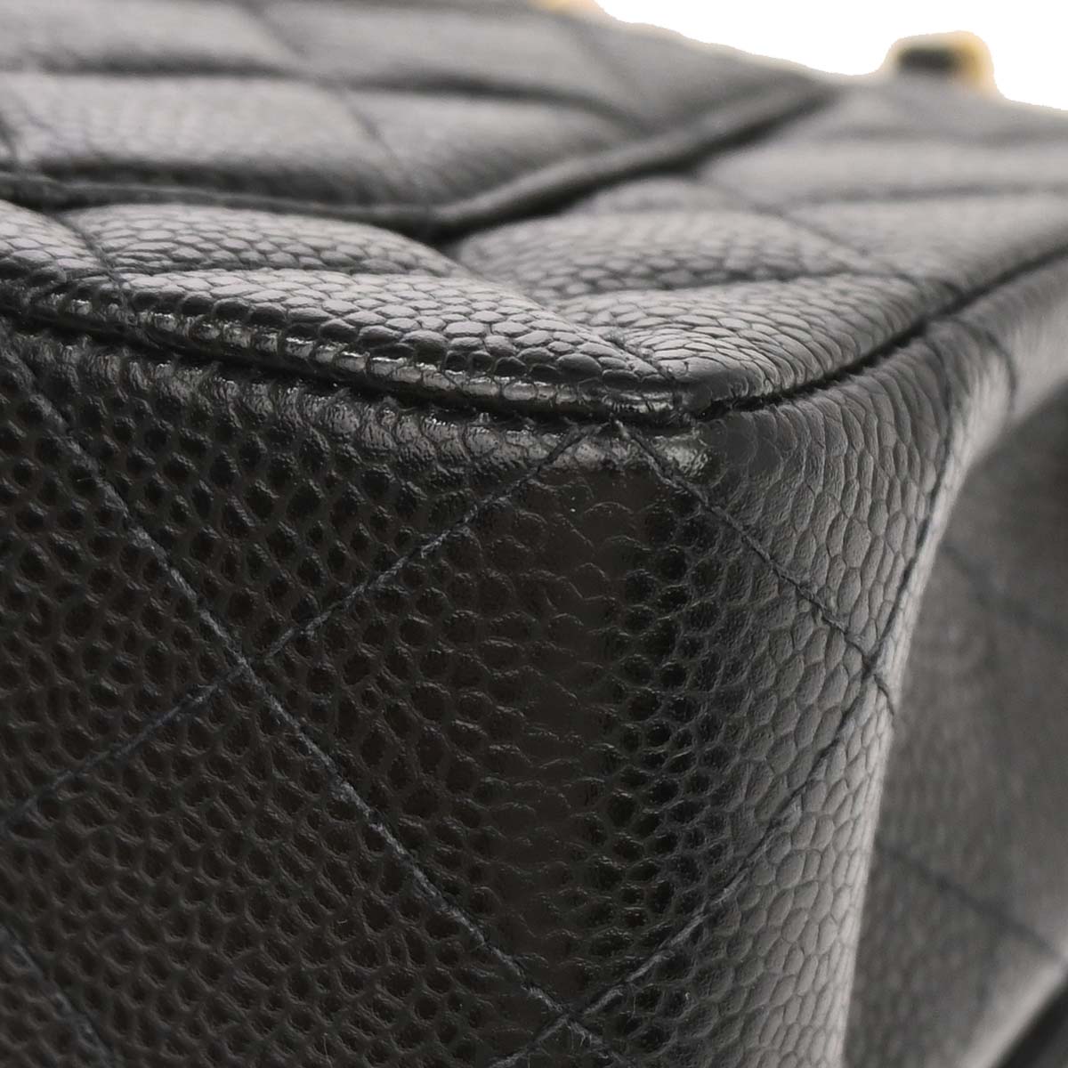 Chanel 2002-2003 Black Caviar Skin Small Classic Double Flap Shoulder Bag